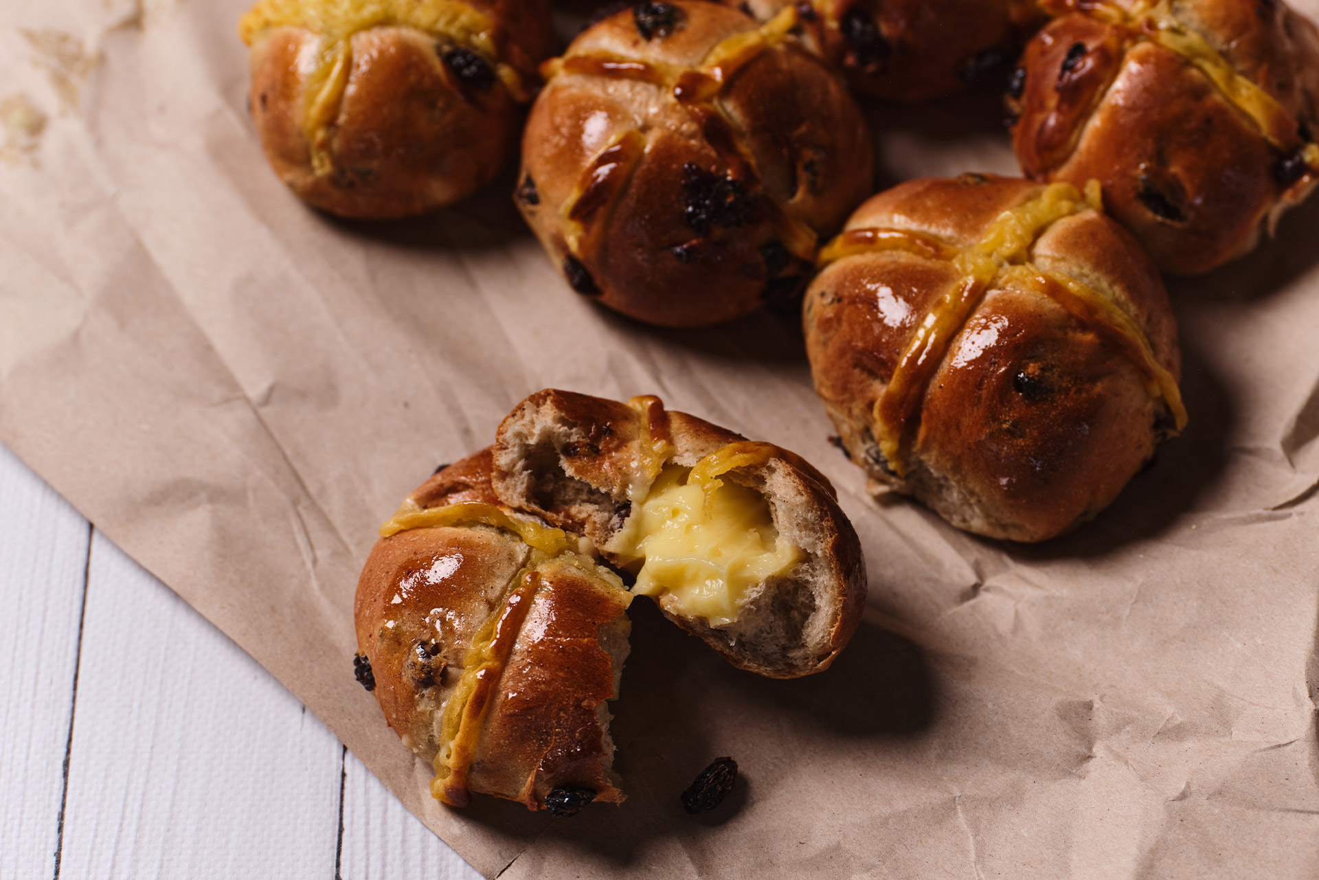 Crème Brûlée with Fruit Hot Cross Buns